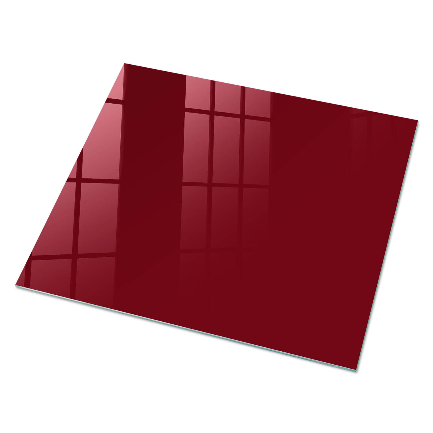GLASPLATTE 80x60 cm – Kräftiges Burgunderrot - Grau, Glas (0.4/80/60cm) - ArtPrintCave