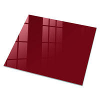 GLASPLATTE 80x60 cm – Kräftiges Burgunderrot - Grau, Glas (0.4/80/60cm) - ArtPrintCave