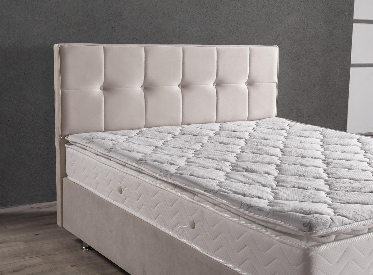 POLSTERBETT-SET LARA 160x200 Creme - Bett inkl. Matratze - Creme, Metall (160/200cm) - Villa Möbel