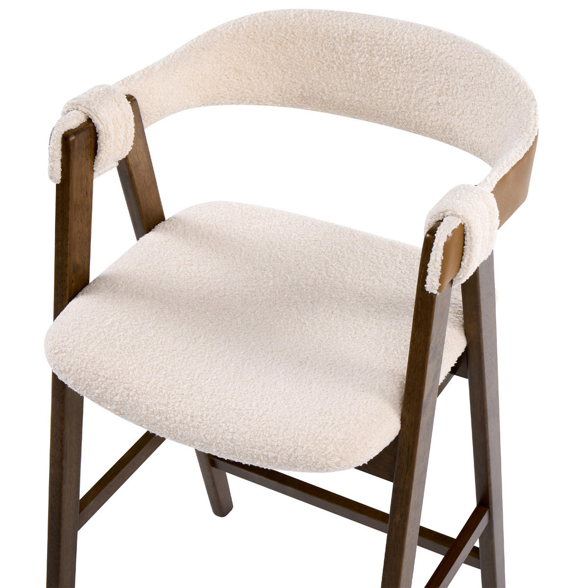 BARSTUHL 2er-Set Bouclé Braun/Hellbeige Day - Beige, Textil (52/88/62cm) - Beliani