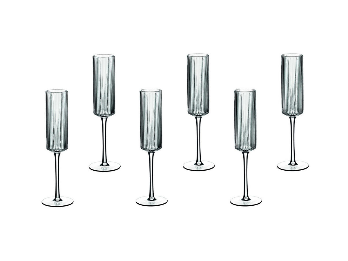 CHAMPAGNERFLÖTE Linje 200ml - 6er-Set - Transparent - Transparent, Glas (0.2L) - Björn