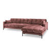 ECKSOFA rechts Mamaia aus Samt rosa 5 Sitzplätze - Pink, Textil (185/293cm) - Micadoni