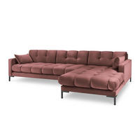 ECKSOFA rechts Mamaia aus Samt rosa 5 Sitzplätze - Pink, Textil (185/293cm) - Micadoni