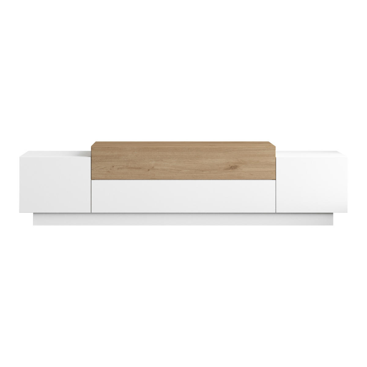 FERNSEHSCHRANK Firås - Eichefarben/Weiß, Holzwerkstoff (37.5/39/160cm) - [en.casa]