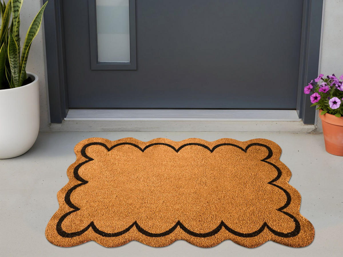 FUSSMATTE Naturfarben 60/90 cm Kokosfasern Holon - Naturfarben, Textil (60/90cm) - Beliani