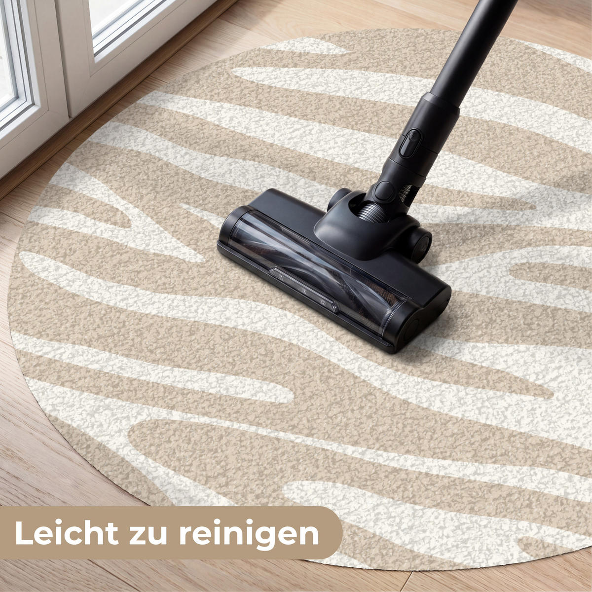 ROHOŽKA Zebra print - Béžová - Bílá - Zvířecí potisk 90x90 cm - béžová, textil/umělá hmota (90/0.4cm) - MuchoWow