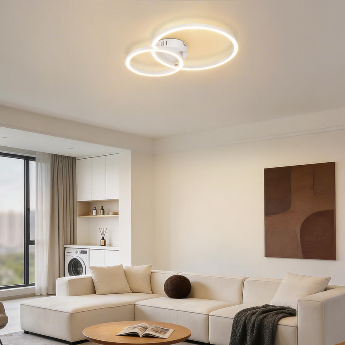 LED stropní svítidlo 30/40,5/6,7 cm - bílá, plast (40.5/30/6.7cm) - Nettlife