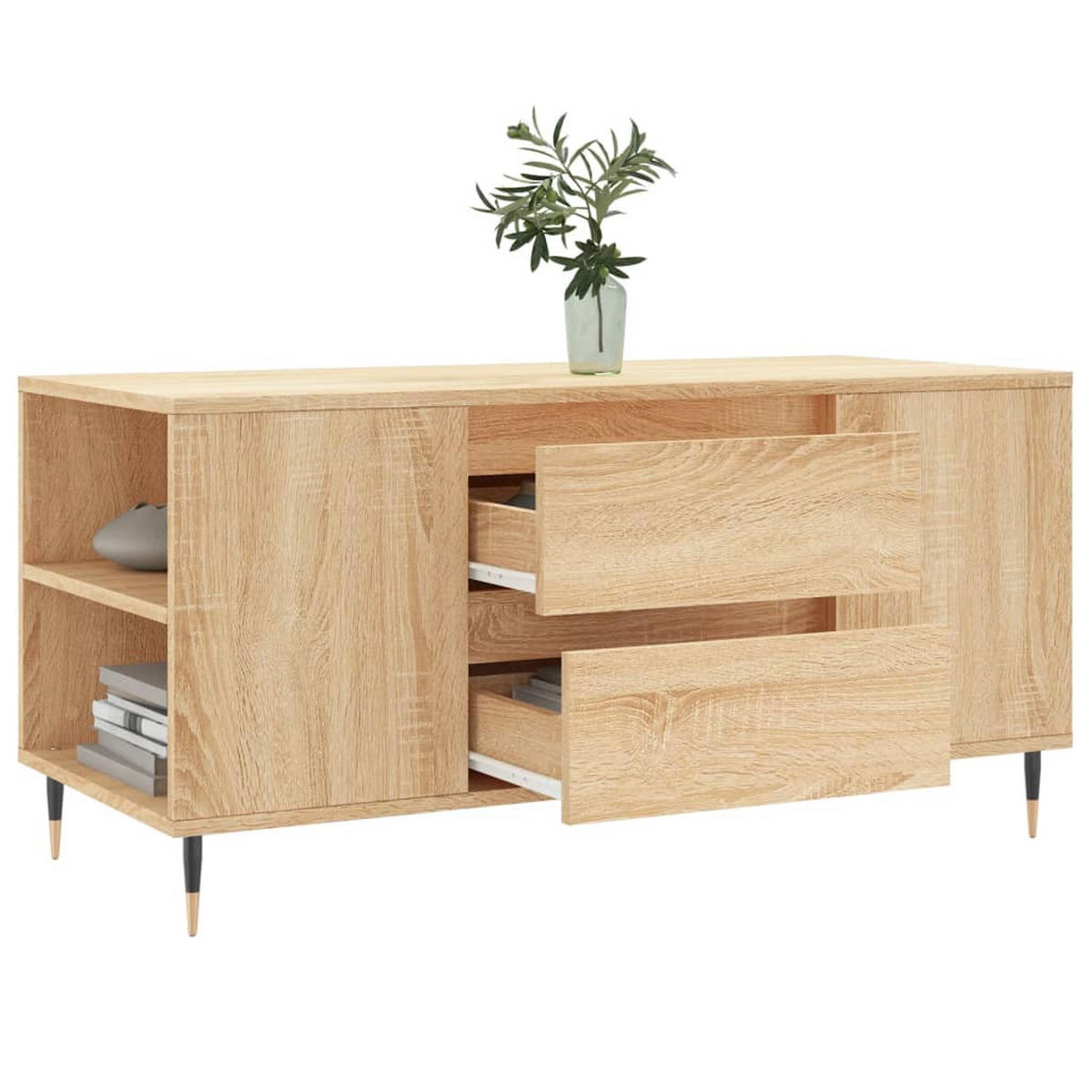 COUCHTISCH Sonoma-Eiche 102x44,5x50 cm Holzwerkstoff - Braun, Holzwerkstoff (44.5/102/50cm) - furnicato