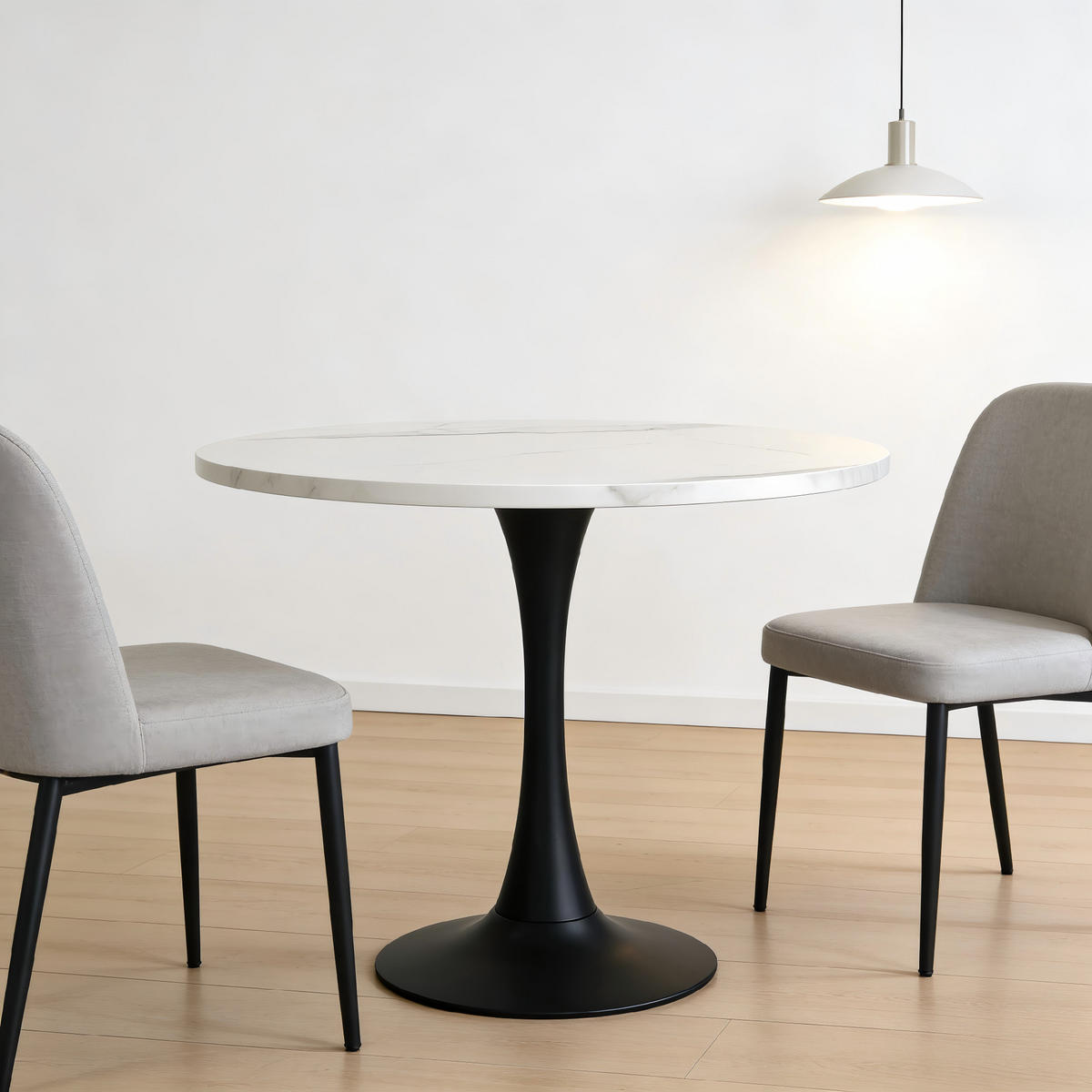 ESSTISCH runder 80 cm Weiß mit Metallgestell - Weiß, Holz (80/80/75cm) - Oxeza