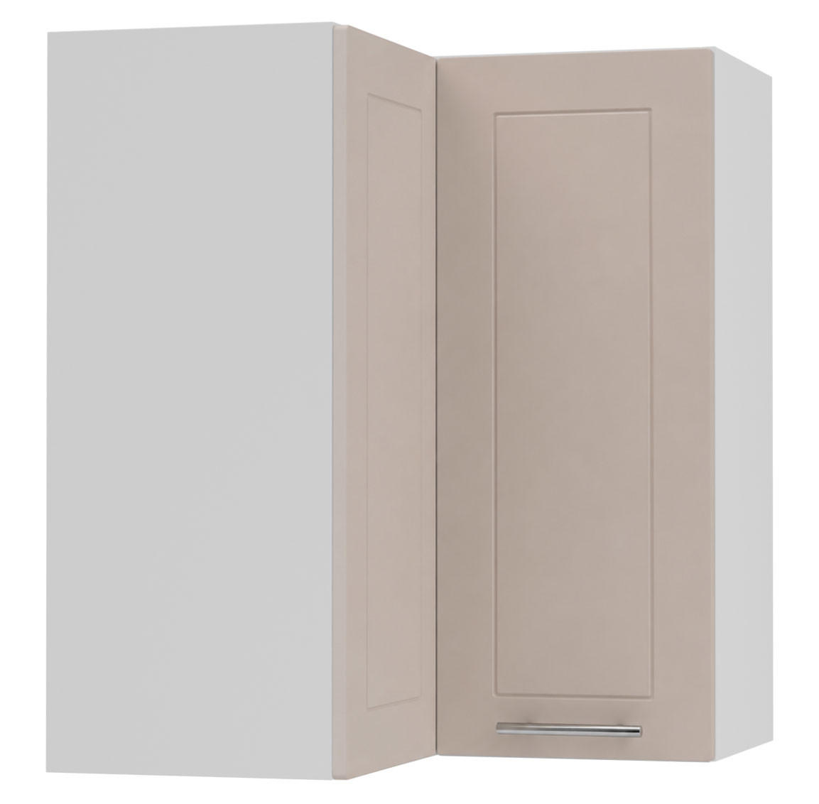 ECKHÄNGESCHRANK Kvantum W12/60 Weiß / Kaschmir Matt 60 / 60 / 72cm - Kaschmir/Weiß, Holz/Holzwerkstoff (60/72/60cm) - Feldmann-Wohnen