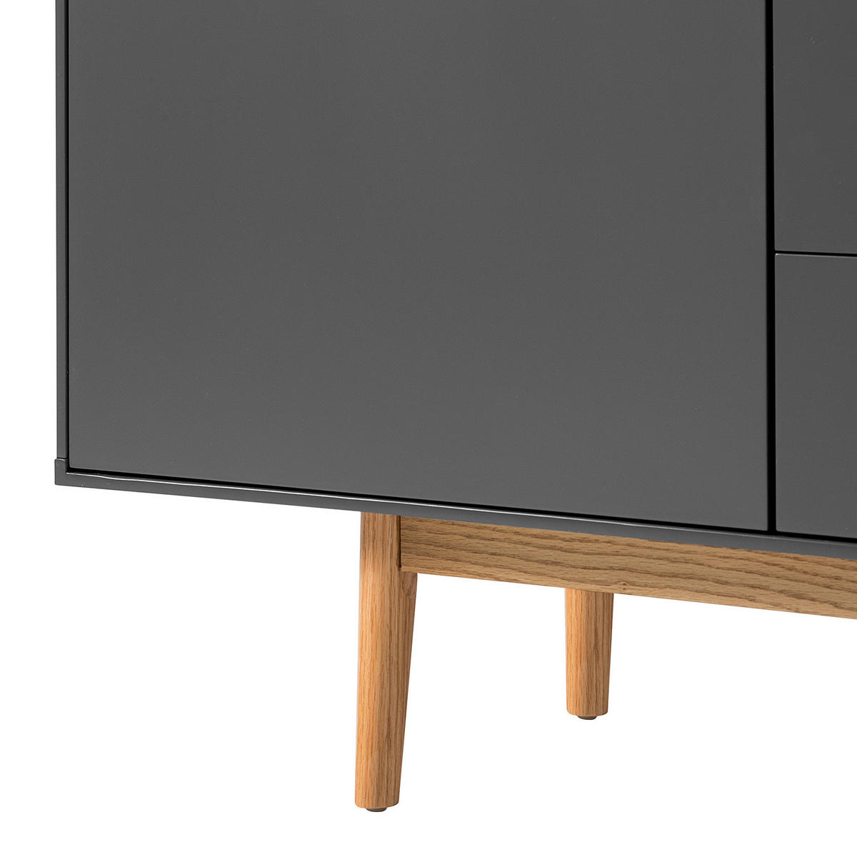 SIDEBOARD - Breite 160 cm - Eichefarben/Grau, Eichenholz/Holz (160/90/40cm) - home24