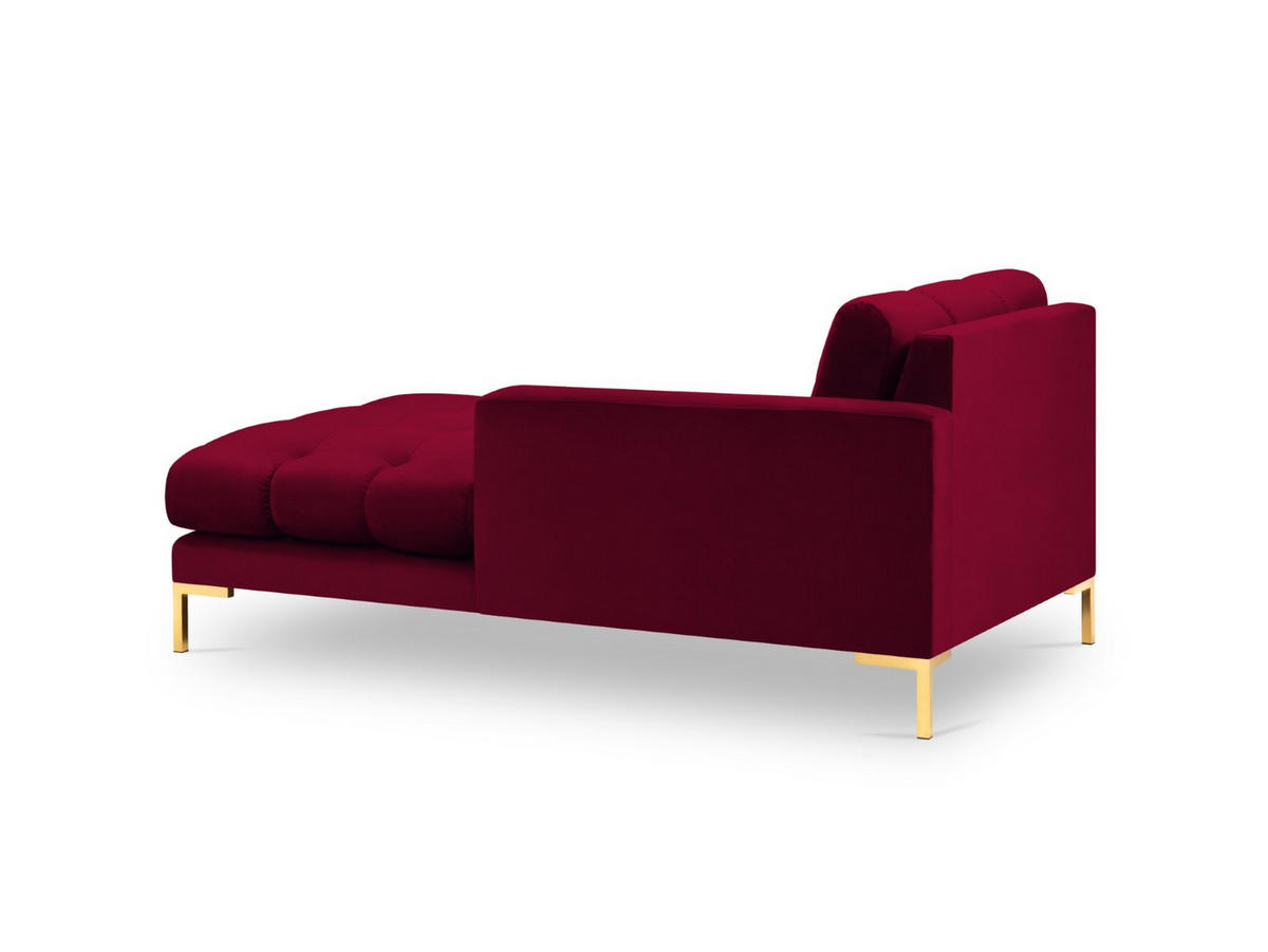 CHAISELONGUE rechts Mamaia aus Samt rot - Rot, Textil (102/75/185cm) - Micadoni