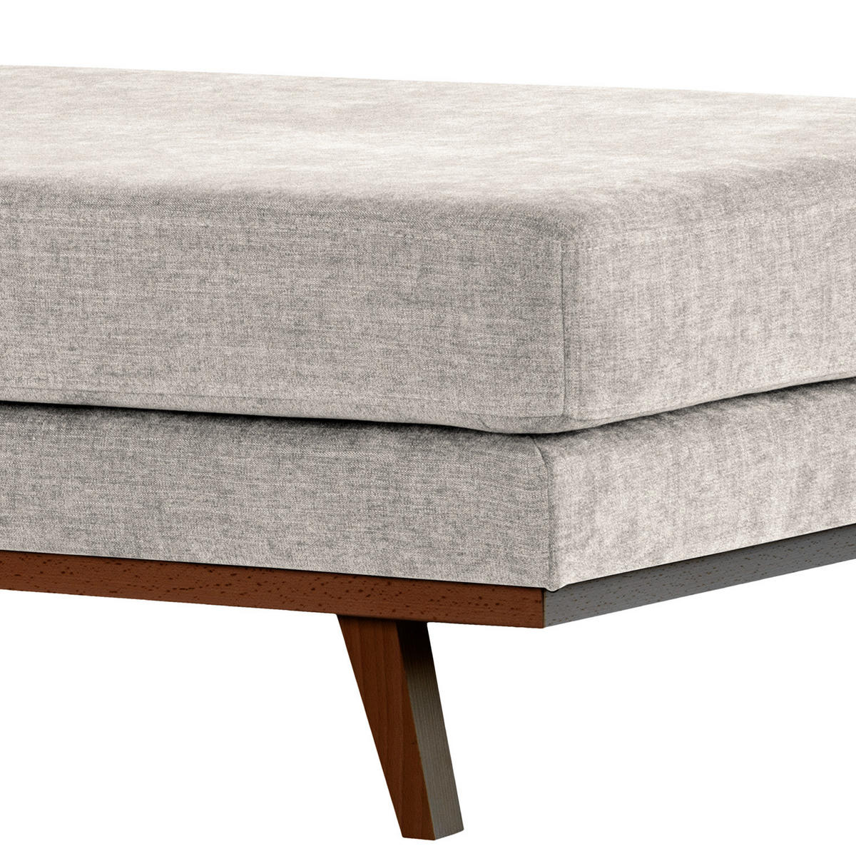 HOCKERBANK - Buchefarben/Grau, Buchenholz/Textil (180/43/81cm) - home24