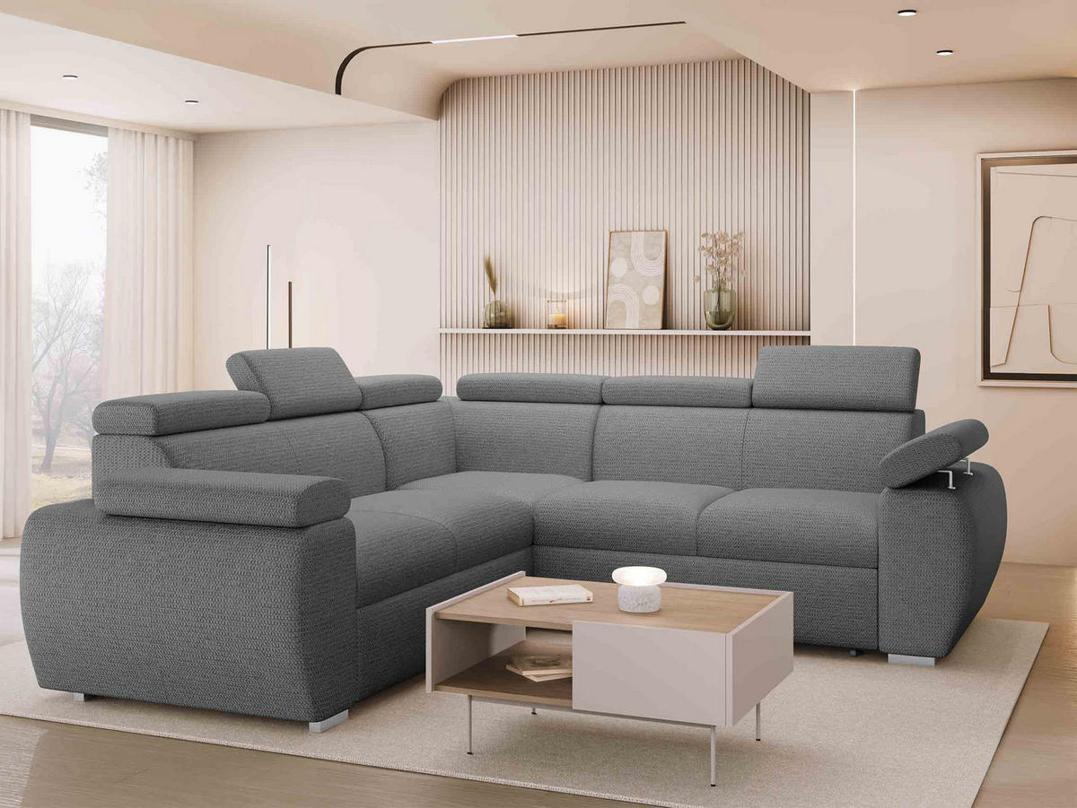 ECKSOFA Boston Maxi - Chromfarben/Silberfarben, Holz/Textil (260/260cm) - MIRJAN24