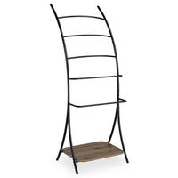 HANDTUCHHALTER EDY schwarz/Wildeiche - Wildeiche/Schwarz, Holzwerkstoff/Metall (55/150/45cm) - IDIMEX