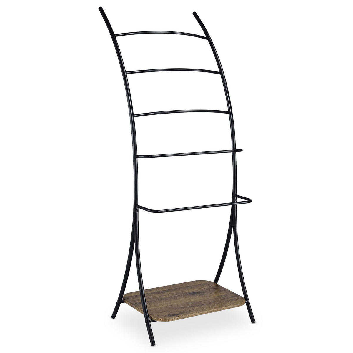 HANDTUCHHALTER EDY schwarz/Wildeiche - Wildeiche/Schwarz, Holzwerkstoff/Metall (55/150/45cm) - IDIMEX