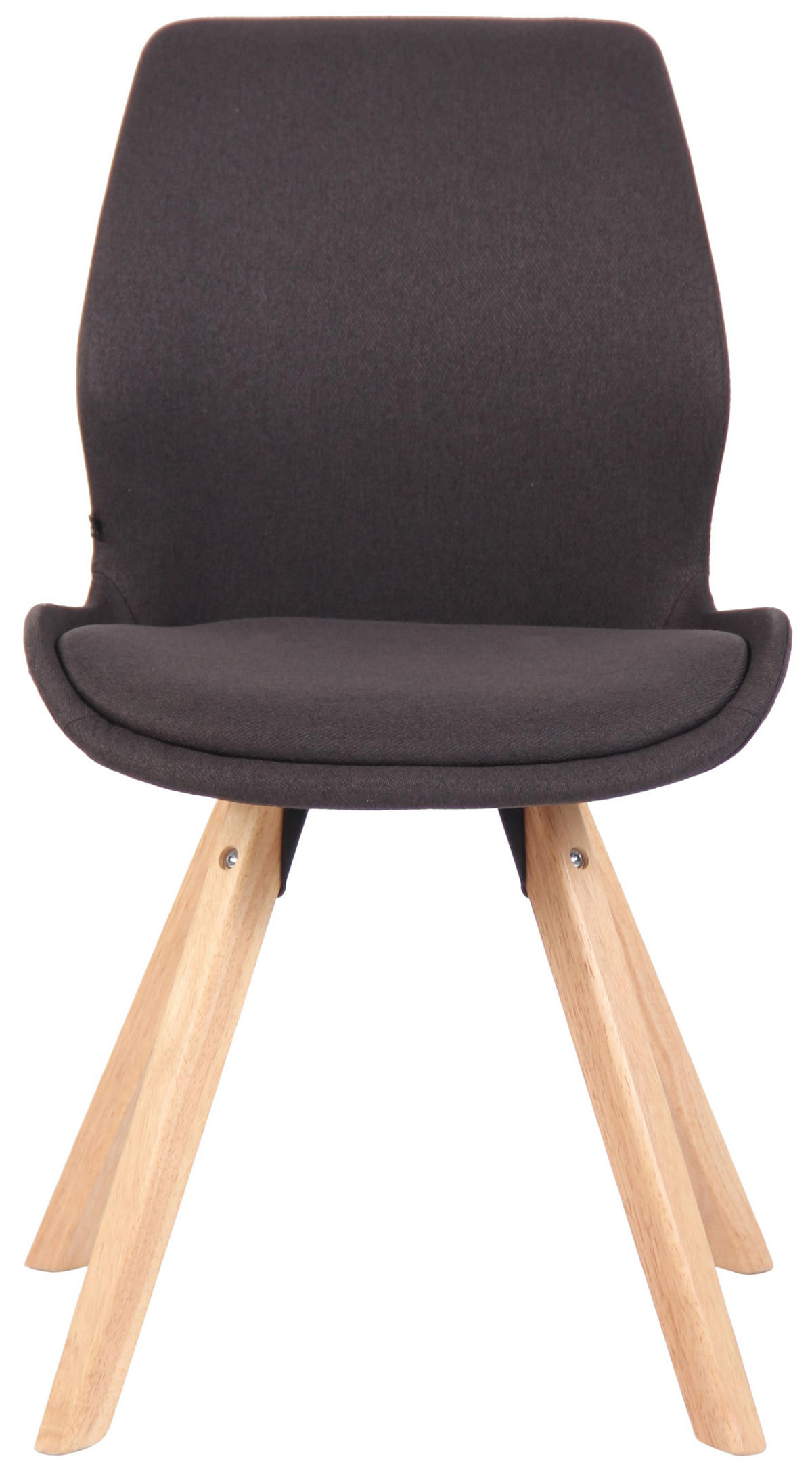 STUHL Stoff schwarz - Eukalyptusholzfarben/Schwarz, Holz/Textil (49/87.5/58cm) - CLP