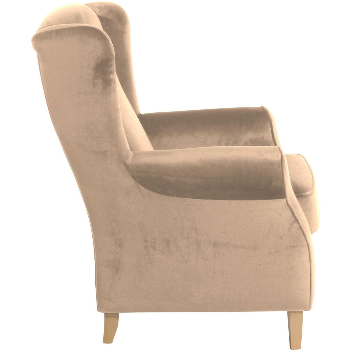 OHRENSESSEL Karlen Bezug Samtvelours Buche natur / sand - Sandfarben/Buchefarben, Kunststoff (86/103/77cm) - 58aufmkessel