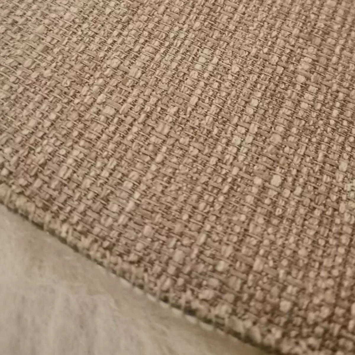 SITZKISSEN Stuhlauflage aus echtem Schaffell, Natur, Leinenstoff, 40 cm - Dunkelbraun/Braun, Fell (40/40cm) - Provellus