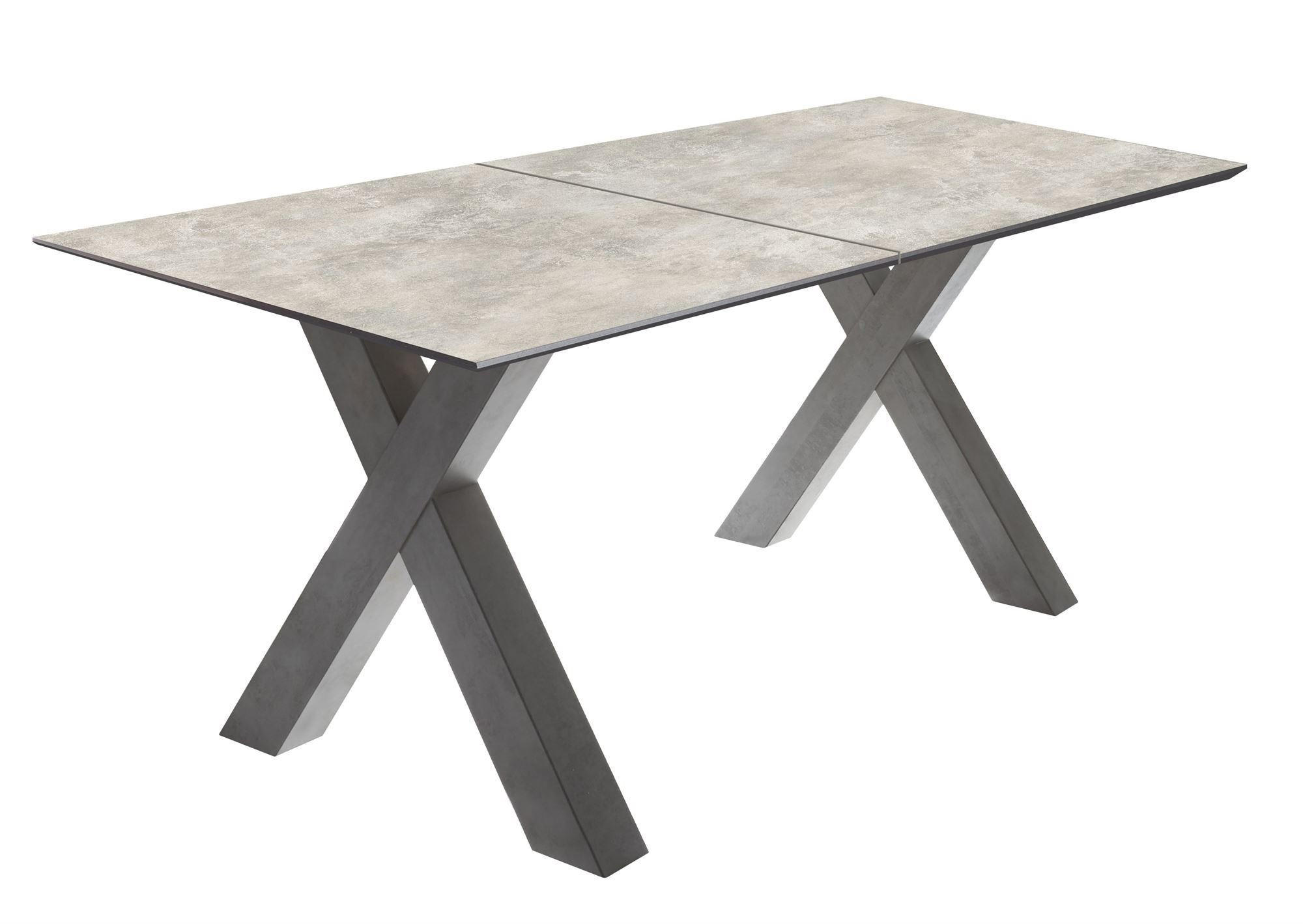 ESSTISCH ausziehbar Eike 5 160 x 90 x 75 Esszimmertisch Graphit/Keramik Hell - Hellgrau, Holz (160/90/75cm) - 58aufmkessel