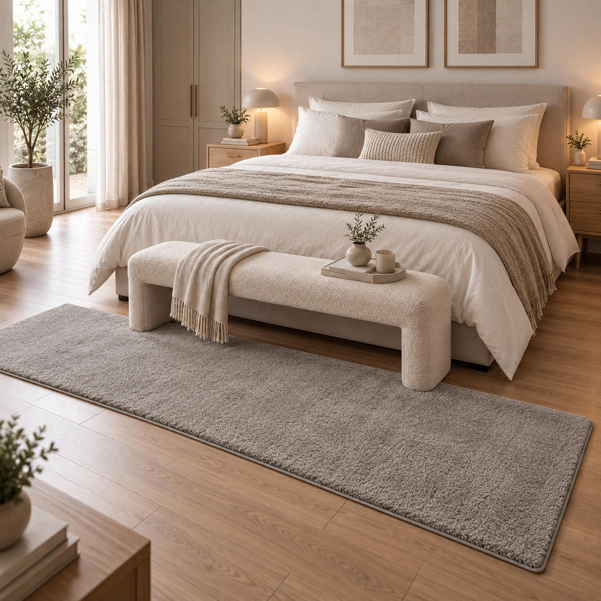 HOCHFLOR SHAGGY LÄUFER TEPPICH PALACE - Grau, Textil (80/240cm) - Snapstyle