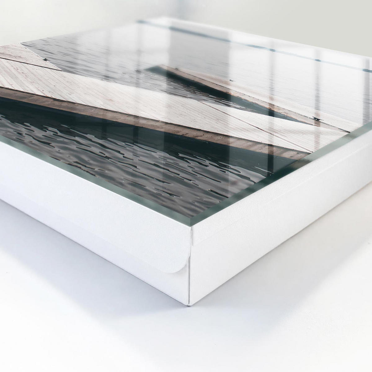SCHLÜSSELBOX Weiß 30x30 cm – Türöffnung nach rechts - Holzsteg - Grau, Metall (30/30/5cm) - TULUP