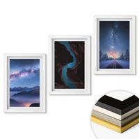 WANDBILDER 3er-Set - 20x30 cm Weißer Rahmen - Nachthimmel, Berge, Winterlandschaft - Weiß, Kunststoff (20/30cm) - ArtPrintCave