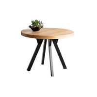 ESSTISCH rund Eiche Natur - Schwarz ausziehbar - Eichefarben/Schwarz, Holzwerkstoff (100/100/76cm) - designimpex