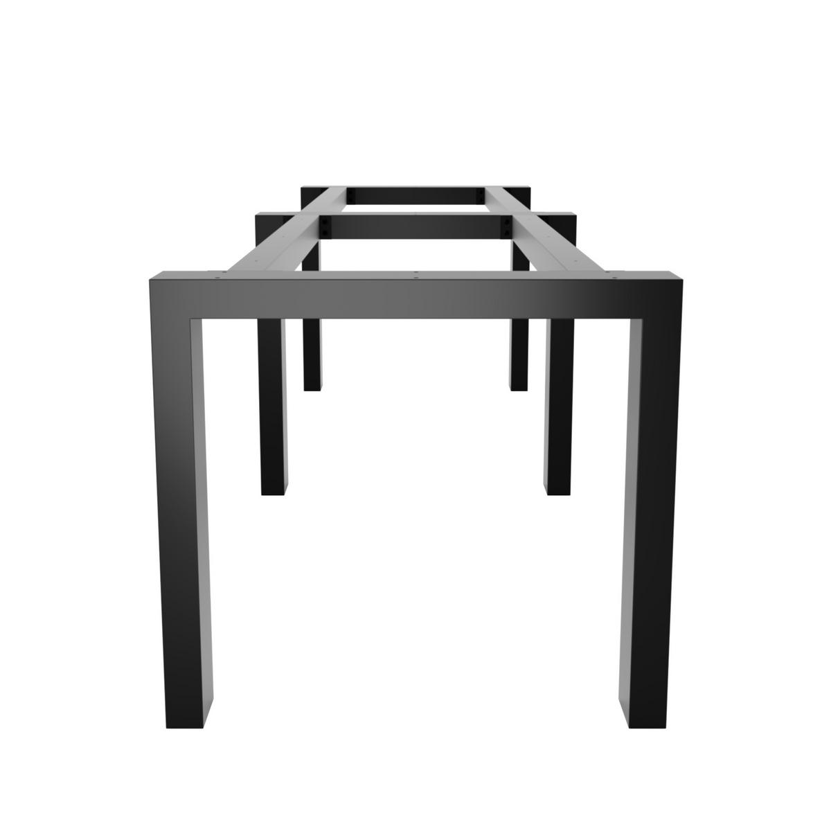 TISCHBEINE Etamin Extreme Long Metall Schwarz 300/80/72 cm - Schwarz, Metall (80/72/300cm) - Metalo Pro