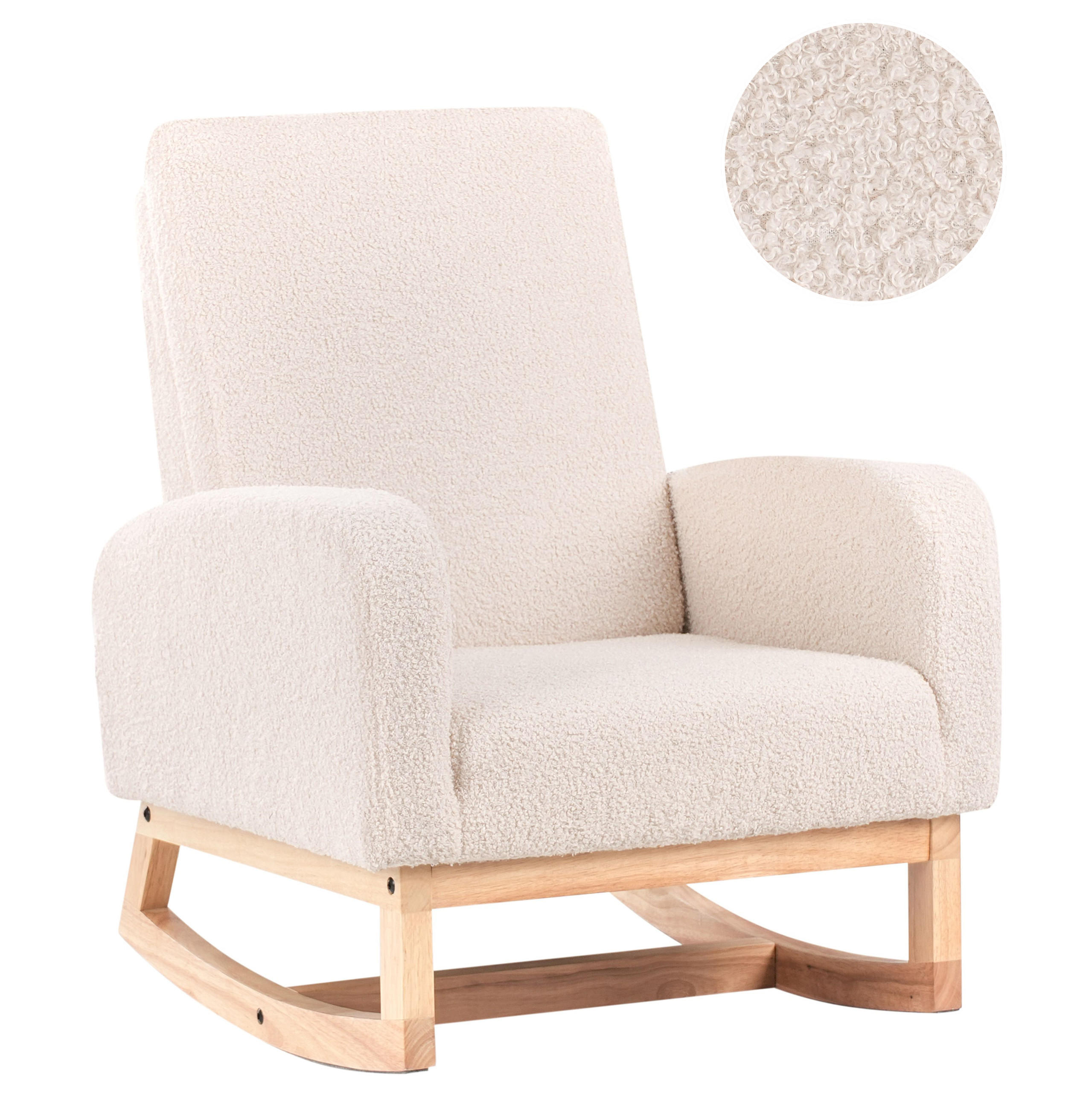 KINDERSCHAUKELSTUHL Bouclé Hellbeige Norby - Beige, Textil (54/71/70cm) - Beliani