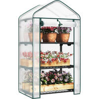 GEWÄCHSHAUS, Winterfest stabil platzsparend, 69 x 158 x 49 cm - Weiß, Textil/Metall (69/125/49cm) - Woltu