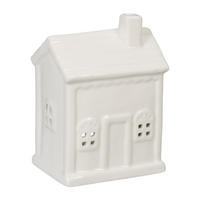 TEELICHTHAUS - Weiß, Keramik (12.5cm) - Relaxdays