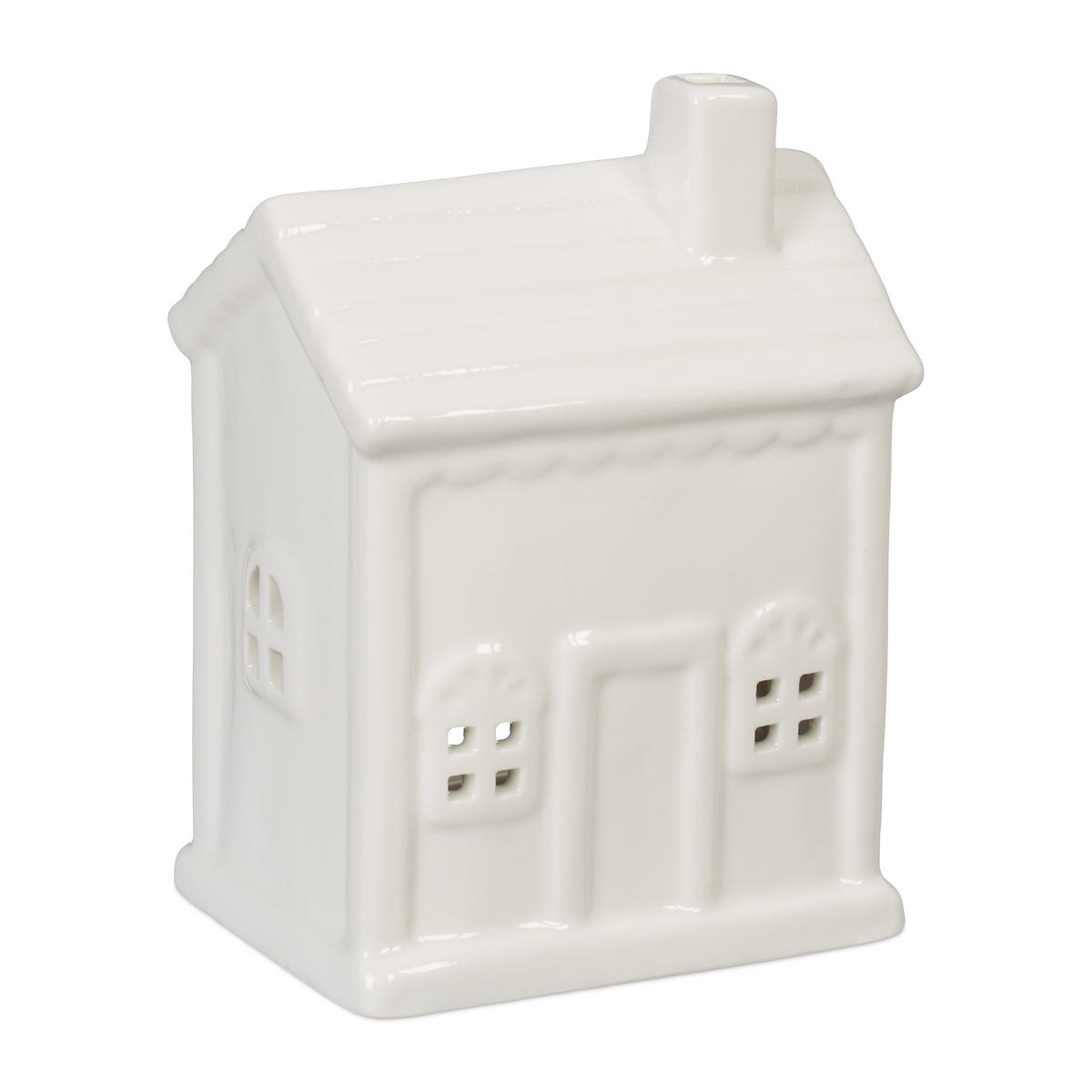 TEELICHTHAUS - Weiß, Keramik (12.5cm) - Relaxdays