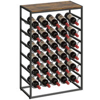 WEINREGAL, Metall, freistehend, 30 Flaschen, Rustikal-Braun, 59x88,5cm - Multicolor, Metall (59/88.5/30cm) - FORIOUS