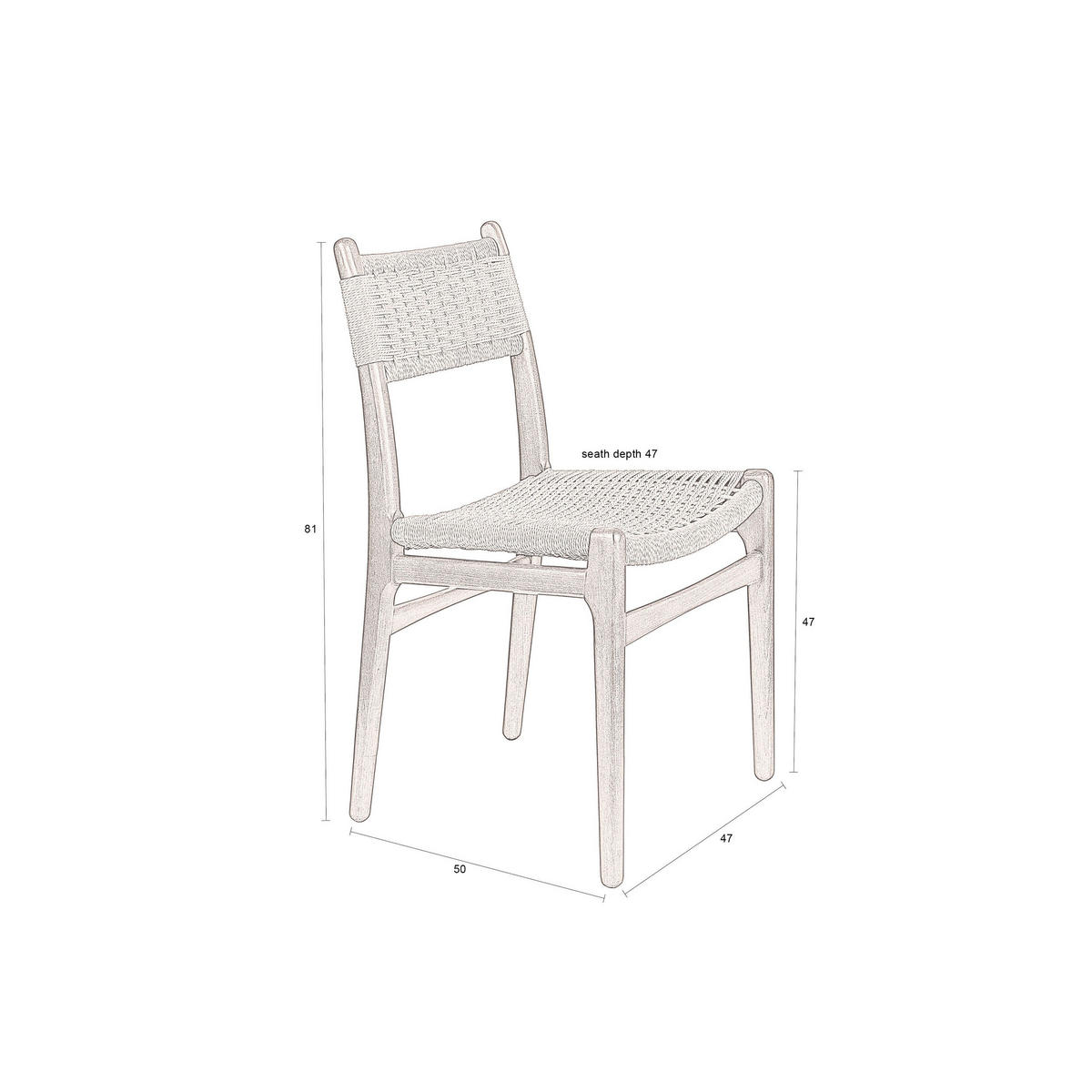 ESSZIMMERSTUHL Cecile Walnussfarbe - 2 er Set - Braun, Holz (50.2/81.3/47.1cm) - Dutchbone