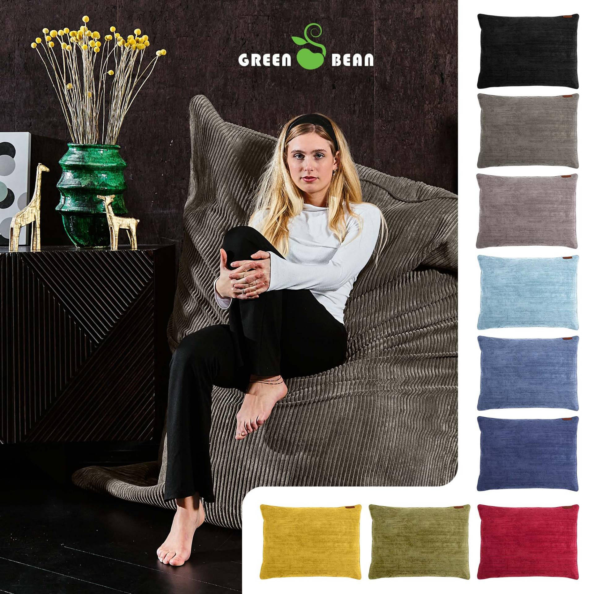 SITZSACK XXL "Square" aus Cord – 370 L - Anthrazit, Textil (140/25/180cm) - Green Bean