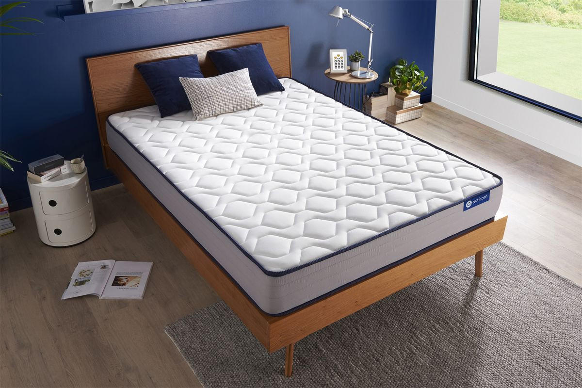 MATRATZE Actiflex form Taschenfederkern und Memory-Schaum 200 x 200 cm h3 - Weiß, Textil (200/200cm) - ACTISOM