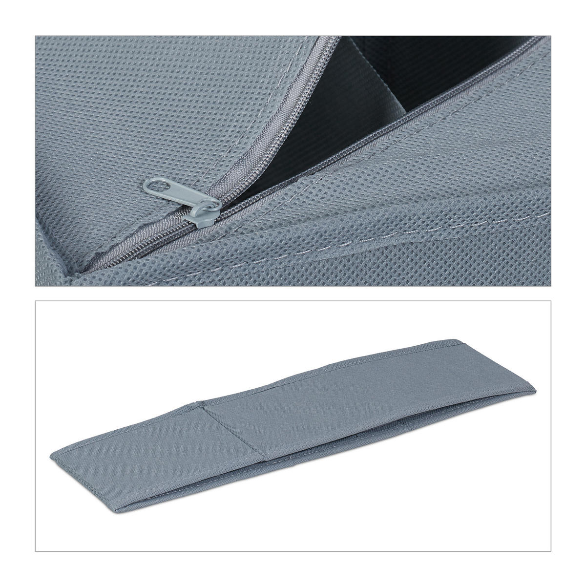 4-DIELNA súprava organizérov do zásuvky - sivá, plast/vlnitá lepenka (31/11/31cm) - Relaxdays