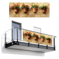 BALKON-SICHTSCHUTZ Blumentöpfe - Wand - Vintage - Terra cotta, Kunststoff (300/110cm) - MuchoWow