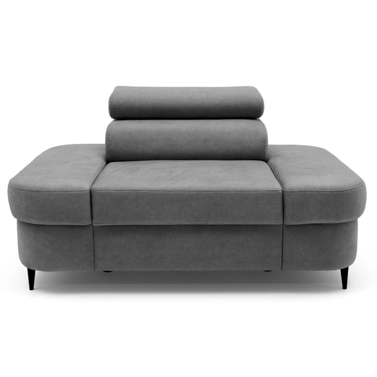 SESSEL PRIAM mit verstellbare Kopfstütze Velours Dunkelgrau - Dunkelgrau/Schwarz, Holz/Textil (145/97/105cm) - Muffo