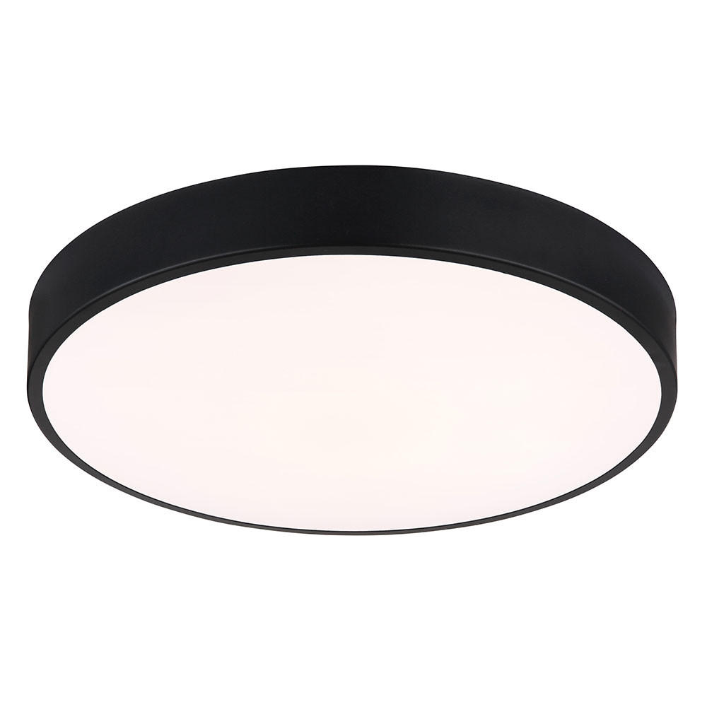 DECKENLEUCHTE LED Metall Schwarz matt CCT - Schwarz, Metall (37.8/37.8/7cm) - Globo Lighting