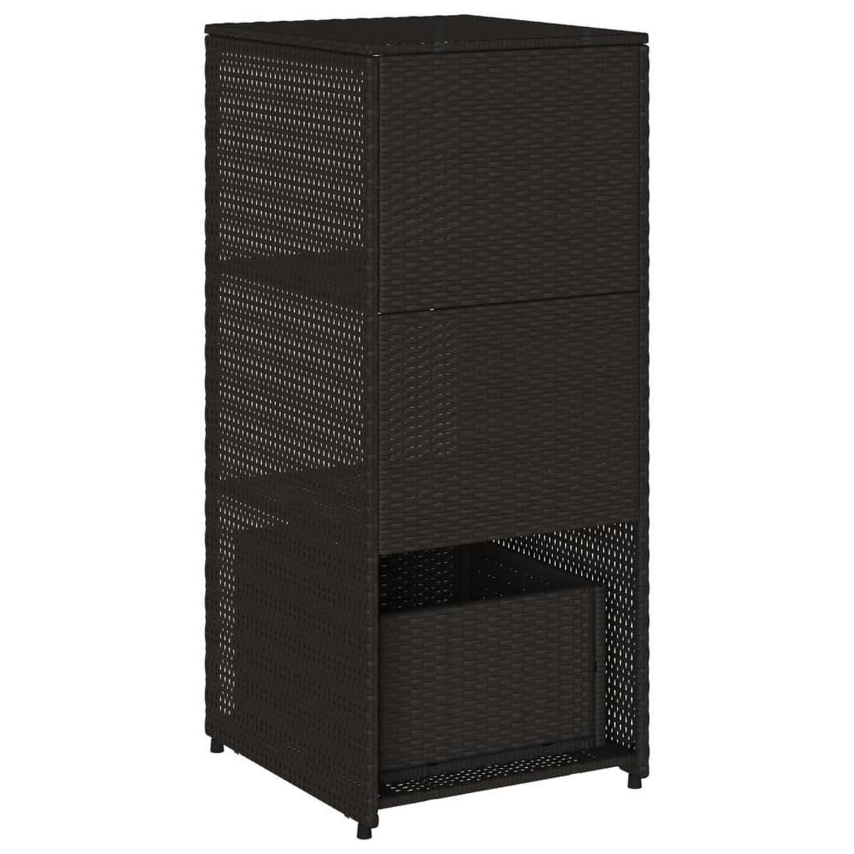 GARTENSCHRANK Schwarz 50/55/115 Cm Poly Rattan - Schwarz, Kunststoff (55/115/50cm) - vidaXL