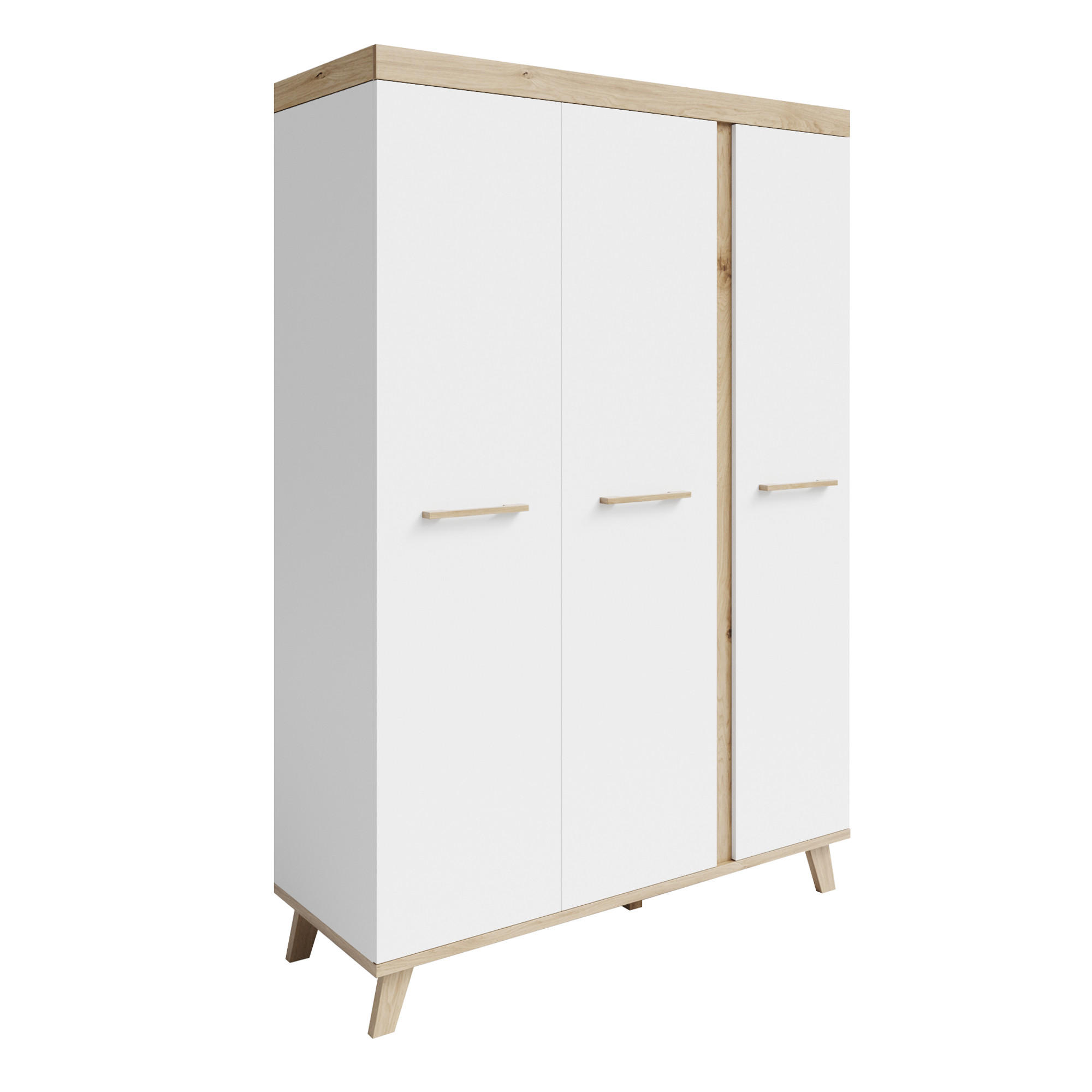 KLEIDERSCHRANK Smile - Weiß, Holz/Holzwerkstoff (140/200/50cm) - Roba