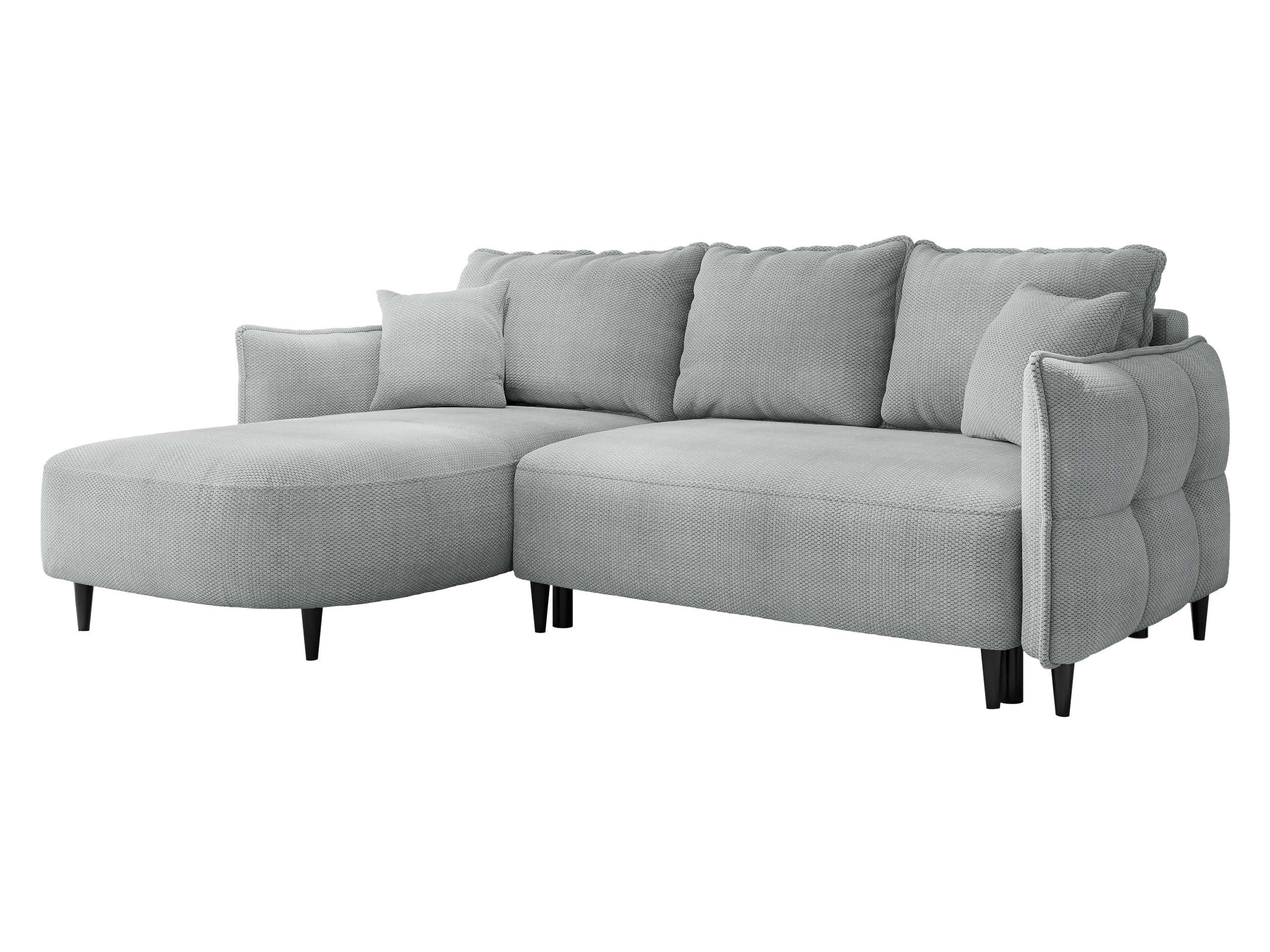 ECKSOFA Sycylia, Seite: Links - Schwarz/Grau, Holz/Textil (244/165cm) - MIRJAN24