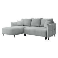 ECKSOFA Sycylia, Seite: Links - Schwarz/Grau, Holz/Textil (244/165cm) - MIRJAN24