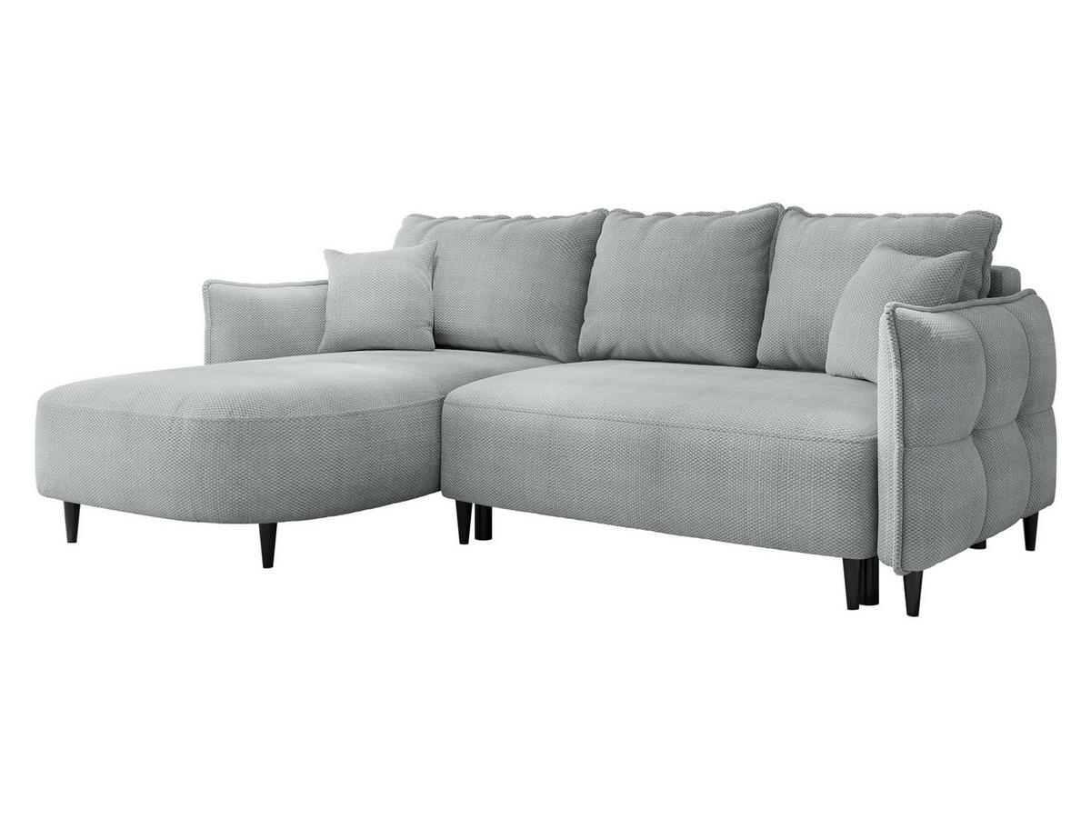 ECKSOFA Sycylia, Seite: Links - Schwarz/Grau, Holz/Textil (244/165cm) - MIRJAN24