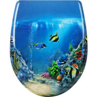 WC SITZ Toilettensitz mit Absenkautomatik, Duroplast - Blau, Kunststoff (31/2.51/48cm) - Woltu