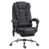 DREHSTUHL 65/70/111-119 cm schwarz aus Stoff mit Massagefunktion - Schwarz, Textil (70/119/65cm) - OKWISH
