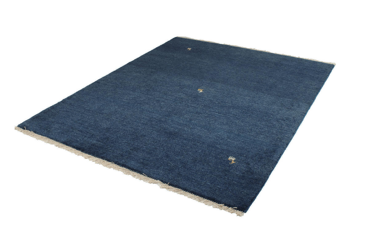 TEPPICH Gabbeh Blau 200/152 cm Schurwolle - Blau, Textil (152/200cm) - Looma