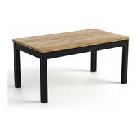 ESSZIMMERTISCH ROSA, ausziehbarer Tisch, Größe: 80 x 80 cm bis 120 cm, Wohnzimmertisch Farbe: Braun, mit Holzbeinen in Farbe Schwarz - Schwarz/Braun, Holzwerkstoff (80/80/76cm) - Sepro Meble